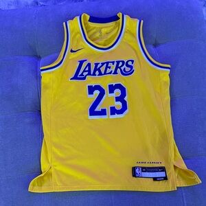 Nike Lakers Yellow and Blue Basketball Jersey
